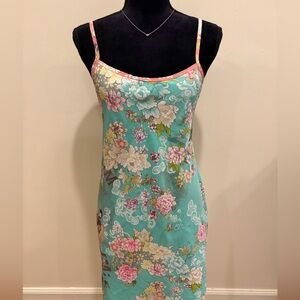 vintage Josie Natore Floral Print Dress